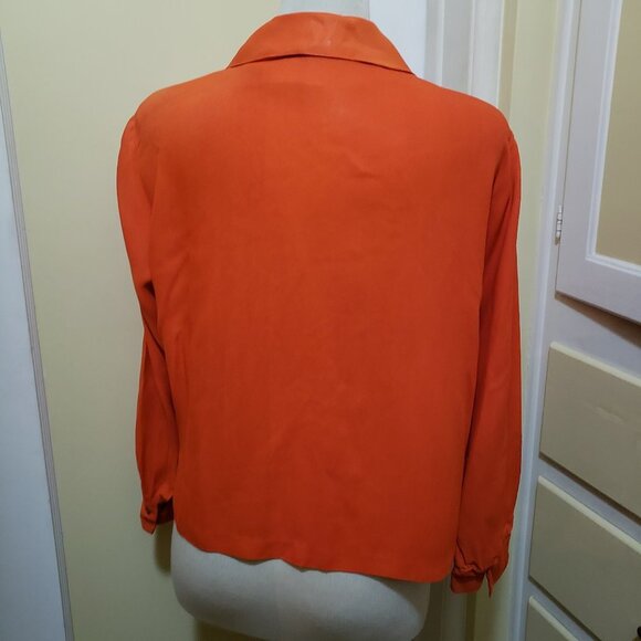 Vintage Orange Blouse / Remixed / New Updated Buttons / Large - Picture 8 of 10